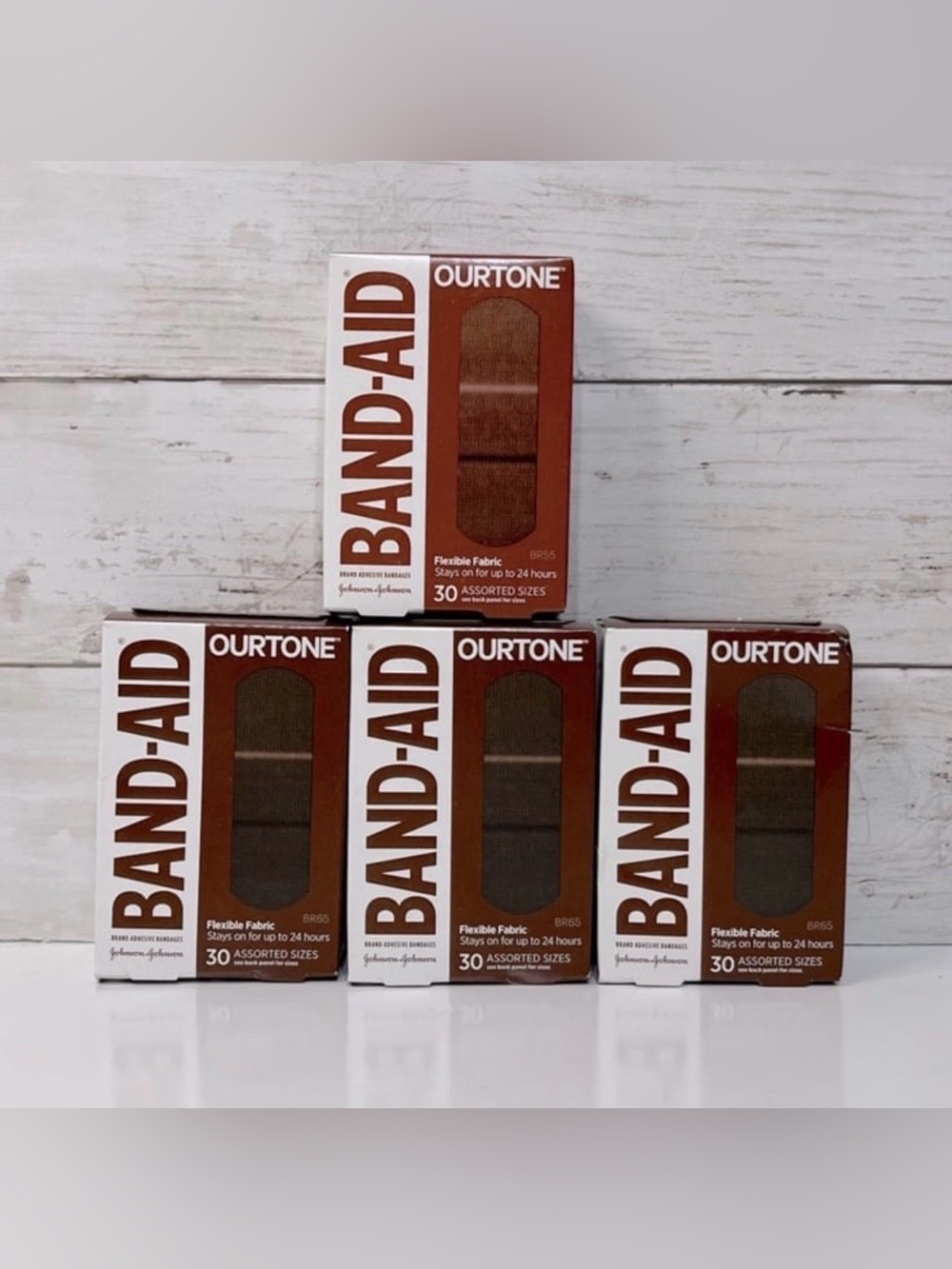 New Unopened Bandaid Ourtone Fabric Bandaids 4 Boxes